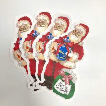 20 piezas/bolsa Servilletas desechables de Papá Noel Nuevas servilletas de papel desechables redondas de unicolor con impresión para escenas de diversos días festivos, cumpleaños y ferias