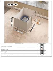 Valla para perros fácil de quitar, casa plegable para gatos con valla de patio, espacio interior grande ensamblado con área de caja de arena, zona de juego para perros pequeños, barrera de aislamiento para gatitos, jaula para perros - Multicolor - Ver 19