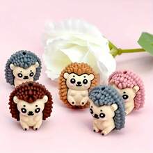 25/49/56 piezas Juego de cuentas de silicona con forma de erizo 3D lindos - Cuentas con forma de erizo de color marrón, rosa, café, gris - Ideal para manualidades DIY como llaveros, collares, pulseras, bolígrafos decorativos, joyería y colgantes - Adecuado para volver a la escuela, Halloween, Navidad, regalos festivos, regalos de cumpleaños - Erizo adorable en 3D - Ver 9