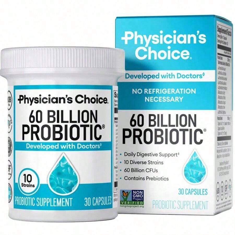 Physician's Choice 60 Billion Probiotic - Daily Gut Health, Digestive & Immune Support For Men And Women With Organic Prebiotics & 10 Unique Strains - 60 Số đếm - Xem 1