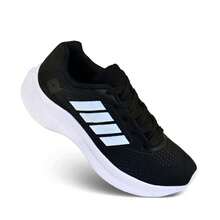 Tênis Esportivo Unissex + Carregador Tipo-C Dupla Entrada – Versatilidade, Leveza e Energia Sempre à Mão - PRETO BRANCO - Visão 2