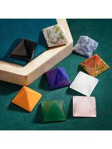 1/5PCS Pyramid Crystals Polished Pyramid Gemstones - Ideal For Tabletop Decoration, Yoga And Meditation, Ideal Gift For Friends For Holidays And Birthdays - Random Color - View 4