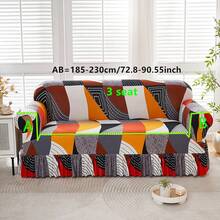 1pc Printed Elastic Hem Sofa Cover, Full Coverage Sofa Slipcover, All-Season Universal One-Piece Sofa Cover, Soft Fabric, Suitable For Straight Sofa, Beautify Environment, Used For Living Room, Bedroom, Study, Sofa Decor Cover, Home Decor - Colored Grid-skirt - View 15