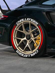2 sọc trang trí lốp xe CHALLENGER màu trắng – Chữ dài trên bánh xe cho một lốp, xe thể thao, trang trí theo phong cách drift & track, chữ vành xe hiệu suất thể thao, vinyl phong cách đua xe có độ bám cao, chịu nhiệt, chống thấm nước, dễ lắp đặt, kiểu dáng ngoại thất xe cho xe cơ bắp, bản dựng JDM & kiểu dáng đua xe đường phố - Một cỡ - Xem 4