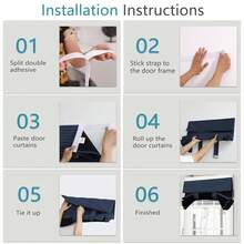 Muamar French Door Curtains, Privacy Window Curtains, 30 X 70 Inch Blackout Shades For Glass Door, Thermal Insulated Tie Up Shades, 1 Panel, Navy Blue,30inchWx70inchL(Packof1),NavyBlue - 海軍藍 - 查看 7