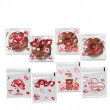 100pcs Valentine's Day Red Heart Pattern Gift Packaging Bags, Heart And Red Lip Design Transparent Self-Adhesive Bags, Mixed Packaging Bags Full Of Love And Romantic Atmosphere, Suitable For Valentine's Day, Wedding, Birthday, Anniversary And Other Party Gifts - Multicolor - View 4