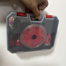 9 piezas Juego de sierra de corona M14, para uso en seco y húmedo en mármol, azulejo cerámico, losa, vidrio, piedra soldada, brocas de diamante - Rojo - Ver 8