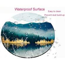 Pad, Round Person.Alized Computer  Pads With Abstract Mountain Design, Washable  Mat With Lycra Cloth, Gaming Office Home Non-Slip Rubber Base Pad,00AbstractMountain - 00抽象山 - 查看 4