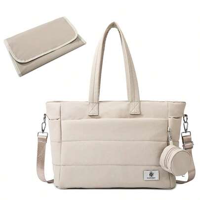 2件套手提妈妈包，轻便大容量单肩包，时尚休闲多功能孕妇包