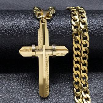 Cross Pendant Necklace For Men Women Stainless Steel Cross Men Jewelry Gifts