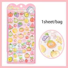 1 Sheet Sticker, Sweet Sugar Party Series, Delicate And Cute 3D Stickers, Used To Decorate Photo Frames, Computer And Phone Cases, Headphones, Water Cups, Junk Magazines, Pencil Cases, Desktop Decorative Stickers, Back-To-School Season Stickers, School Supplies