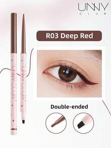 unny club 2-In-1 Gel Eyeliner Pencil, Fine Tip, Smooth & Pigmented Color, Nourishing, Waterproof & Sweat-Resistant - R03 Đỏ đậm - Xem 2