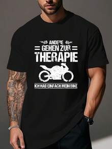 Men's Plus Size T-Shirt With Funny German Humor, PLUS SIZE - Black - View 6