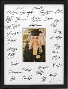 GraduatePro 12x16 Signature Picture Frame Board 5x7 Photo With Signable Birthday Party Graduation Wedding Guest Book Gold2025 - 白色 - 查看 8