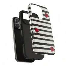Chic Stripe Ladybug Phone Case, Gorgeous & Stylish Phone Case For Girl - 款式1(1pc) - 查看 6