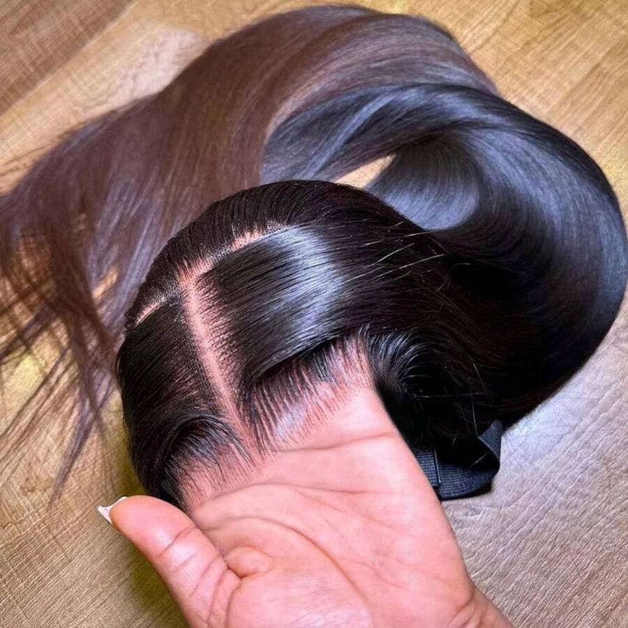 New Arrival Lagos Hairline Bone Straight 250% Density 13x6 HD Lace Frontal Wigs Human Hair Natural M Shaped Hairline With Window's Peak For Natural Look Pre Plucked Pre Bleached Lagos Hairline Lace Front Wig Most Realistic Hairline & Breathable Daily Wear