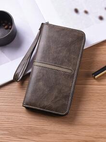 Vintage Men's Clutch Bag, Large Capacity Wallet, Long Style Men's Handbag, Phone Bag, Fashion High-End Ticket Holder, Leather Wallet, Business Casual Travel Money Clip, Christmas Gift