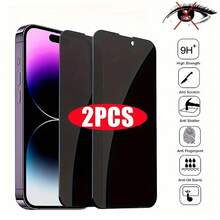 2pcs Full Screen Anti-Spy Tempered Glass Screen Protector - Black - View 20