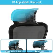 Ergonomic Office Chair With 360° Rotation, Adjustable Lumbar Support, Headrest And 90° Flip Up Armrest For Space Saving, Desk Chair Office Chair For Executive Work, Study, Home Office, 136KG Load Capacity - Black - View 6