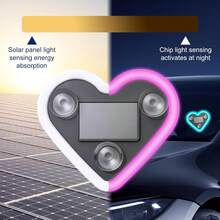 A Heart-Shaped Neon Light For Car Windows, Powered By Solar Or USB, Creating Ambient Atmosphere Lighting. - Baby Pink - View 4