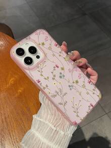 Pink Floral Print Floral Elements Fashion Phone Cases Soft Matte Transparent Comfortable Phone Case Compatible With IPhone 11/12/13/14/15 Pro Max/16/16 Plus/16 Pro/16 Pro Max Spring Gift Birthday Anniversary - Pink - View 5