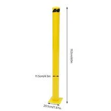 LianDu-US Bollard Post, Industrial Yellow Powder Coated Steel Bollards With 4 Bolts And 1 Roll Floor Tape For Entrances, Parking Lots, Sidewalks, Bike Paths, 60*4.5in - Yellow - View 9