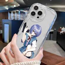 Funda para móvil con diseño de Rei Ayanami, compatible con teléfonos ,  17,  16 Pro Max,  15 Pro Max,  13 y  12. Fabricada en TPU para una protección eficaz contra golpes y caídas. Un regalo ideal para familiares, amigos, seres queridos, parejas y para Navidad. - transparente - Ver 5