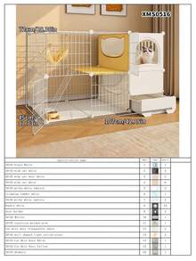 Casa para gatos con caja de arena tipo cajón, villa para gatos de uso doméstico con inodoro, jaula para mascotas pequeñas, fácil instalación y desmontable - tipo de ensamblaje - Ver 13
