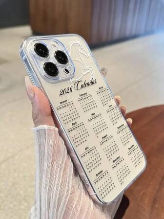 一对彩色日历印花防震透明超薄保护手机壳，兼容 17/17 Pro/16/15 XR/7/8/16 Pro Max/13/13 Pro Max/14/14 Pro Max、Galaxy S25/S25 Plus/S25 Ultra、A16/A36/A26/A56/A50/A12/A32/A52/A72/A51/A21S/A13/A14/S24/S24 Plus/S24 Ultra/S20/S23/S22/A53/S20 FE/S21