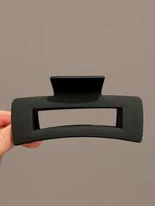 4 piezas/1 pieza Pinzas de pelo cuadradas de plástico grandes en negro, blanco y marrón para mujeres, tamaño: 11 cm, estilo elegante y minimalista, adecuado para uso diario, fiesta, viaje, etc. - Se puede usar para peinado, lavado de cabello, maquillaje, combinar atuendos, accesorios de verano, útiles escolares, otoño/invierno