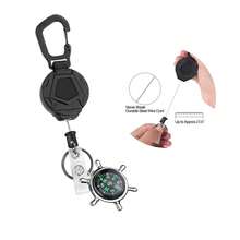 Outdoor Compass Climbing Buckle Retractable Key Chain Steel Rope Retractable 23.6 Inches, Heavy Duty Outdoor Gear Accessory For Hiking Camping Trekking And Mountaineering, Compass Attachment Carabiner Style Clasp For Keys Gear And Survival Tools, Multi-Scenario Utility For Travel Commuting Fishing Hunting And Everyday Carry, Corrosion Resistant Finish Compatible With Backpacks Belts And Belt Loops, Secure Locking Buckle Design With Smooth Retractable Cord Action For Quick Access, Lightweight Compact Portable For Outdoor Adventures And Urban Exploration, Ideal Gift Idea For Outdoor Enthusiasts Campers And Scouts, Seasonal Must-Have For Summer Travel Autumn Hiking Holiday Gift Packing And Winter Layered Outdoor Kits - Multicolor - View 1