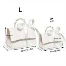 10pcs Black & White Elegant Embossed Gift Boxes, With Satin Ribbons & Pearl Handles, Multi-Size Suitable For Various Occasions Like Weddings - Multicolor - View 4