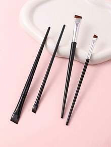 4pcs Upgraded Blade Eyeliner And Eyebrow Brush Set, Ultra-Thin & Angled & Flat Brush, Precise Detail Brush For Makeup Application - Multicolor - View 5