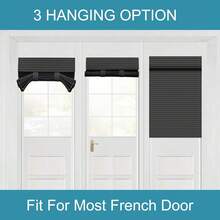 Muamar French Door Curtains Privacy Door Blind, Front Door Window Curtain, Venetian Blinds Style Door Window Cover, 1 Panel (Black, W25" X L40"),25inchWx40inchL(Packof1),Black - 黑色的 - 查看 6