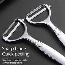 1pc Vegetable Peeler Y-Type Peeler Can Peel Flat And Multi-Functional Machine In One With Peeling And Removal Functions. It Is Suitable For Fruits, Vegetables, Potatoes And Other Items. Essential Kitchen Tool For Indoor And Outdoor Cooking Ergonomic Handle, Durable Kitchenware