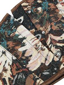 15.5cm High Waist Trainer Underbust Corset, Colorful Printed Overbust Shaper Cincher 3-Hook Waist Belt For Women - Brown - View 6