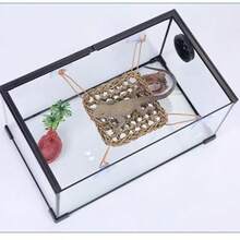 1pc Triangle Reptile Hammock, Woven Grass Pet Reptile Resting Mat, Terrarium Decor Hammock For Lizards, Geckos And Small Reptiles