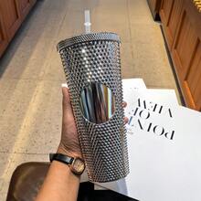 1个/710毫升大容量榴莲主题双层保温塑料杯，带吸管，夜光彩虹渐变旅行杯 - 适合居家、办公、聚会、旅行、车载、情人节和节日礼物 - 彩色 - 查看 15