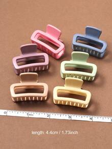 8pcs Women's Medium Morandi Square Hair Clips, Versatile Fashion Accessories Women Hair Claw Elegant Claw Clip Casual Hair Clutch