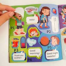18 Pages Children Reusable Sticker Book Puzzle Game DIY Cartoon Stickers For Kids Educational Learning Books - Multicolor - View 7