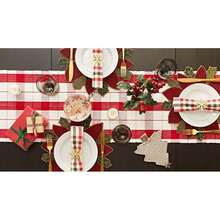 DII Holiday Collection, Mesa de Navidad a Cuadros, Mantel de 52 x 52 Pulgadas, fogata(Table Runner, 13x72") - Multicolor - Ver 7