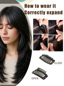 Clip In Hair Extensions, Hair Extensions Thick Long Lace Weft Lightweight Synthetic Hairpieces For Women (14 Inch-125 Gram) - Multicolor - View 5