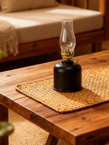 Glas-Öllampe mit original Glaskugel & Reflektor - Vintage Kohle/Öl Brennstoff für Notfälle, Camping oder Stromausfälle - nostalgische historische Leuchte - Verschiedenfarbig - Übersicht 5