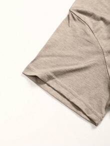 Camiseta personalizada para mujer, de manga corta para mujer. Ingrese su texto, lema, letras divertidas, bendiciones, cargue sus propias fotos (fotos de pareja, fotos de mascotas, fotos de grupo) para diseñar su prenda de vestir de manga corta personalizada impresa, casual, para exteriores, deportes y actividades al aire libre, ropa deportiva para mujer, impresión flockada, adecuada para salir, ir de compras, festivales, fiestas, reuniones, viajes - Caqui - Ver 7