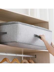 Cajas de almacenamiento de tela plegables de gran capacidad - Adecuadas para ropa de cama, ropa, almohadas, mantas - Ideal para el hogar, dormitorio, dormitorio, armario - Contenedores de almacenamiento plegables cuadrados para ropa, edredón, edredón - Contenedores de almacenamiento de tela no tejida y ahorro de espacio para armario - Multicolor - Ver 5