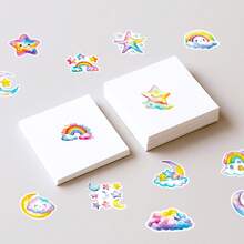 56 Peças Conjunto de Adesivos Fofos de Desenho Animado com Nuvens Arco-íris, Adesivos de Scrapbook, Adesivos Kawaii de Estrela, Adesivos Estéticos de Lua, Adesivos para Jornalismo, Adesivos Impermeáveis de Vinil para Laptop, Para-choque, Skate, Garrafas de Água, Computador, Telefone