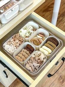 1 cái/Hũ đựng phụ kiện tóc tinh tế, Hộp đựng nắp bấm sáng tạo, Kẹp tóc, Dây buộc tóc, Dây buộc tóc, Hộp đựng vòng tóc, Phấn trang điểm đa năng (Hộp đựng), Bông mút trang điểm, Hộp đựng dụng cụ cọ trang điểm, Hộp đựng chống nước và chống bụi cho tủ quần áo & phòng tắm, Hộp đựng chất liệu PET trong suốt. Thích hợp cho ký túc xá trường học, khách sạn, phòng ngủ, trang trí phòng và phụ kiện tủ quần áo. - trắng - Xem 6
