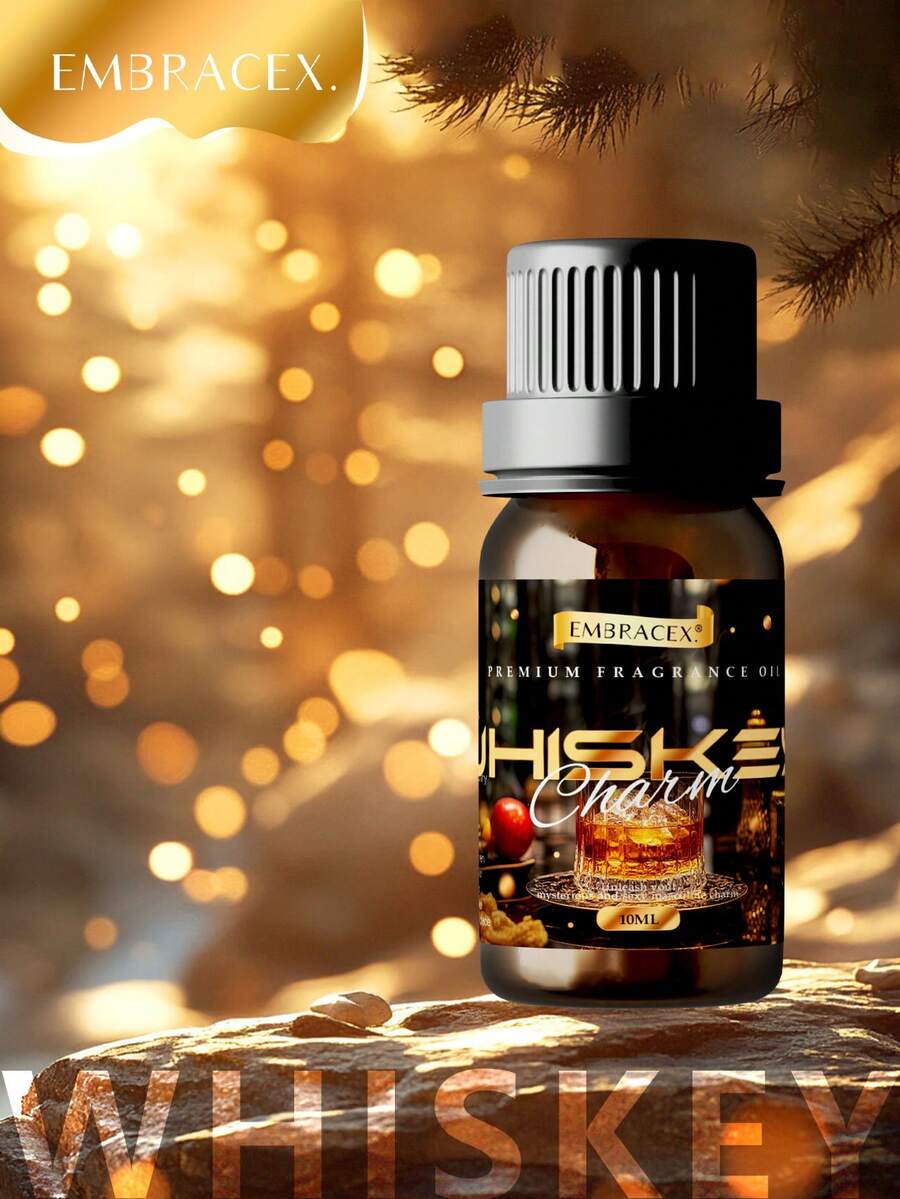 EMBRACEX. 威士忌香氛精油 高級香氛油 - 適用於蠟燭製作、芳香療法、擴香器、居家護理與加濕器，持久留香。芳香精油 極簡時尚 - 1瓶 10ml 男士禮物