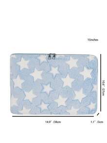 1pc Student Laptop Sleeve 11"/13"/15" Laptop Bag Star Print Plush Casual Unisex Protective Case, Compatible With Macbook, HP, ASUS, Fits Girls, Teens, Boys, College Students, 9-15" Tablet Sleeve, Shock-Proof Bag For Air 4 5 Pro, Compatible With IPad Laptop Case Laptop Cover Computer Bag Water Resistant Travel Essentials - Blue - View 11