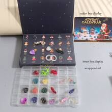 24pcs Christmas Advent Calendar With Crystal Gems, 24-Day Christmas Countdown Calendar, Children's Gift